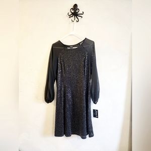 NWT Alexa B Nites Black sparkle sheer  Dress 10 party cocktail dress